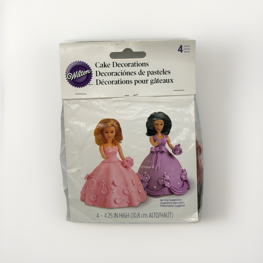 VTG Wilton Cake Topper Dolls Lot of 4 NOS 4.25 Inch Princess Picks Figures NIP